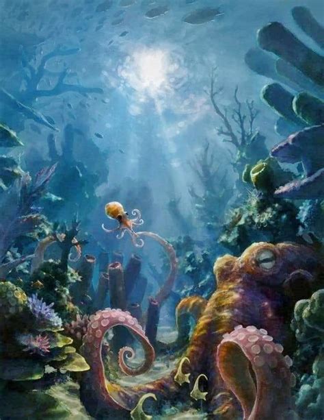 Choose your favorite coral reef paintings from millions of available designs. Underwater coral reef sea life art painting in 2020 | Sea ...