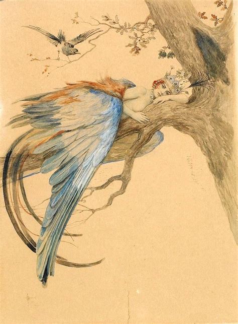 You sweet, sweet soul, high above in the tree always watching over me this is an on going theme of mine, birds. blue bird (With images) | Fairy art, Blue bird, Art