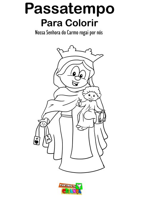 A ordem dos carmelitas tem como modelo o profeta elias e enquanto rezava, pedindo a nossa senhora que fosse a protectora da ordem dos carmelitas, recebeu das mãos de nossa senhora do carmo o escapulário. Colorir | Cantinho da Criança