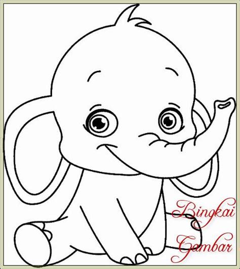 Gajah merupakan hewan yang mudah baper atau mempunyai perasaan yang tinggi. Gambar Gajah Kartun Sketsa
