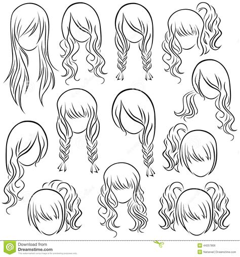May 14, 2021 · however, the shattered layers give volume to the crown drawing your eye up. Set Of Teenage Girl Hairstyles Stock Vector - Illustration ...