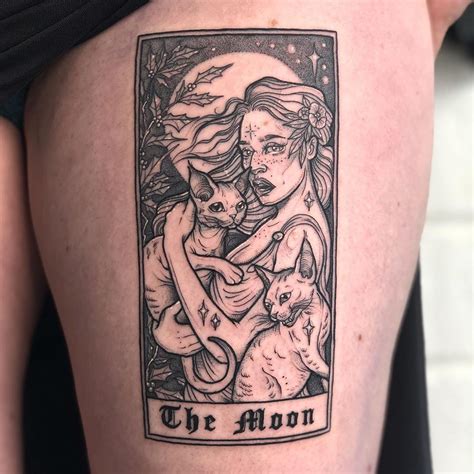 Check spelling or type a new query. Lozzy Bones on Instagram: "Moon tarot for fellow cat lady Holly 🖤 @occult_tattoo" | Tarot tattoo ...