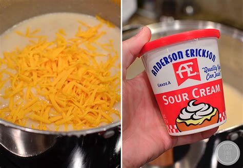 Cheddar cheese and sour cream are stirred in at the end, and the 3using a blender, purée the soup in batches until smooth, removing the small cap from the blender lid 4return the soup to the pot and place it over low heat. Loaded Potato Soup - Iowa Girl Eats