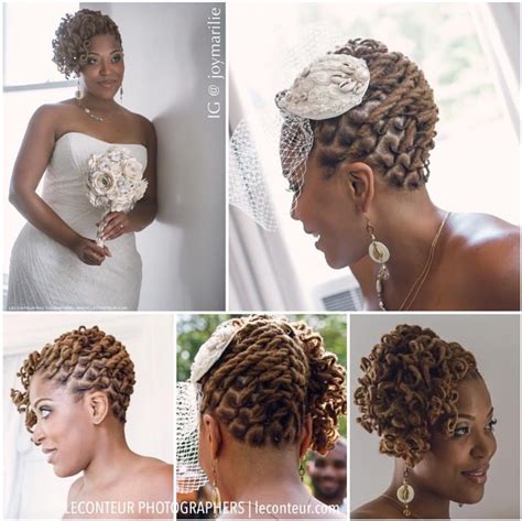 You can colour them, keep them short or long, braid them, wear a wig or weave under them. Wedding Hairstyle for locs | Locs hairstyles, Natural hair ...