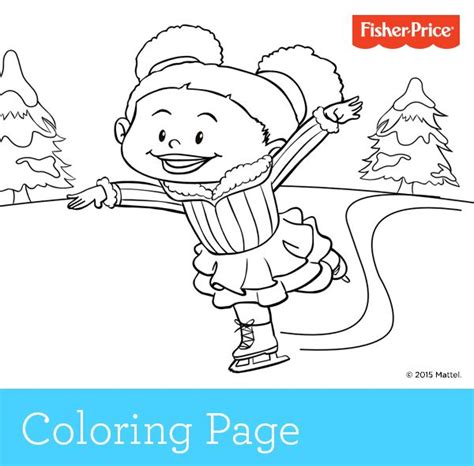 36+ little people coloring pages for printing and coloring. The ice might stay white, but this little skater could use ...