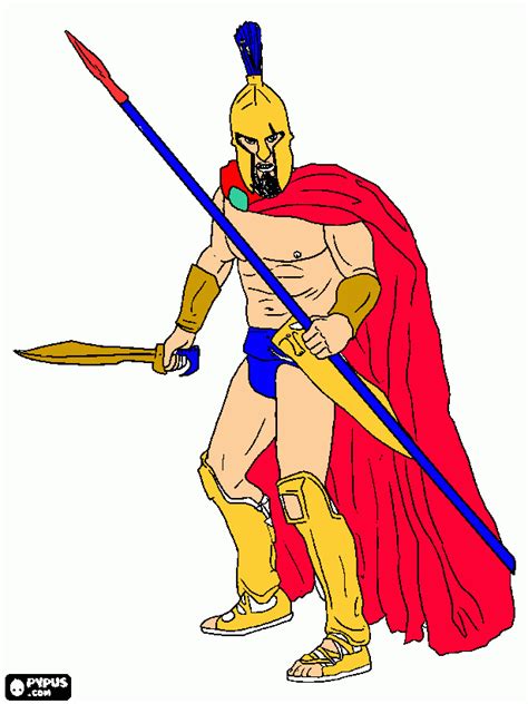 Ahora puedes colorear online a este gran guerrero medieval con su afilada espada de . guerrero espart para colorear, guerrero espart para imprimir