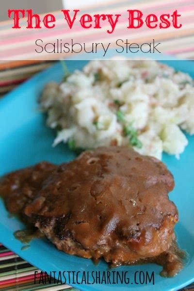 These salisbury steaks are formed from ground beef, minced onion and green bell pepper, parsley, paprika, and garlic and cooked under the broiler. Fantastical Sharing of Recipes: The Very Best Salisbury Steak