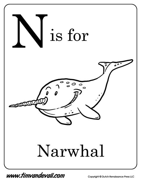 Lego® is one of the most awesome and versatile play materials out there. N-is-for-Narwhal-Printable - Tim's Printables