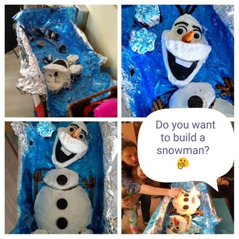 Do you want to build a snowman?! Olaf shaped cake | Build a snowman, Shapes, Snowman