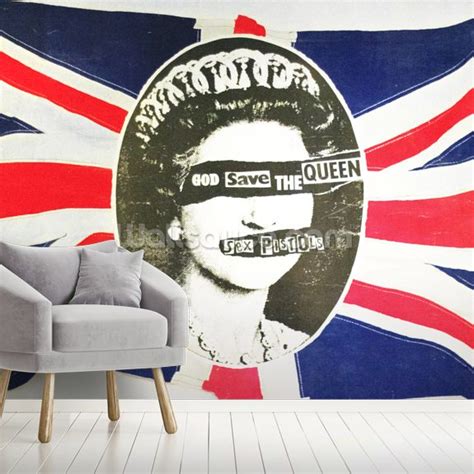 Image captionmost copies of the a&m pressing were destroyed when the label dropped the band. Sex Pistols God Save the Queen Wallpaper Mural | Wallsauce UK