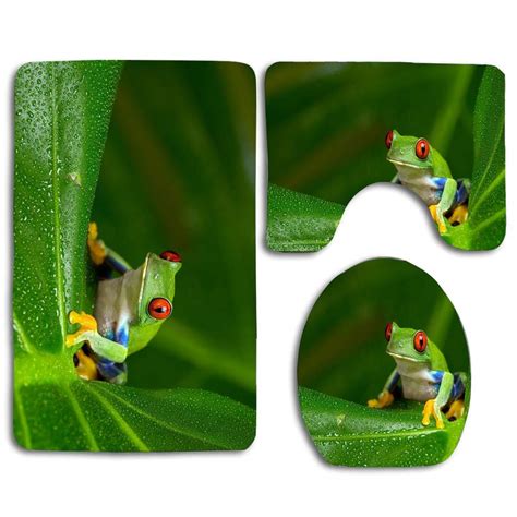 Jay franco bath accessories froggy collection macy s frog. CHAPLLE Tree Frog 3 Piece Bathroom Rugs Set Bath Rug ...