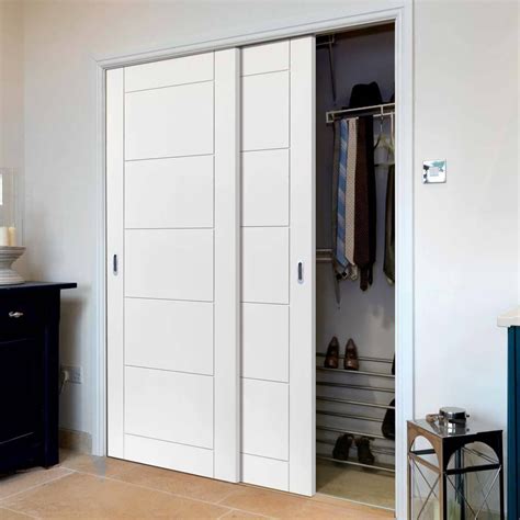 Pocket door frame kits contain all necessary hardware for a single pocket door installation in a 2x4 stud wall (door, jambs, drywall, door locks, door pulls, hidden pocket door guide kit not included). Two Sliding Wardrobe Doors & Frame Kit - Apollo White ...