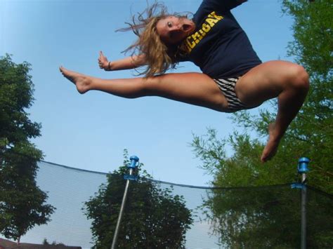 Nancy laughing hysterically on trampoline on 4th of july Our favorite time! Girls jumping on trampolines! I just ...