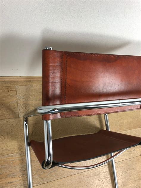 Classroom select ® cantilever chairs. Brown Leather Chrome-Plated Tubular Steel Cantilever Chair ...