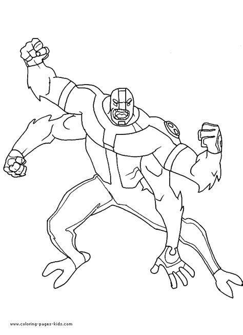 For more info on ben 10 go here. Ben 10 coloring page of Four Arms.