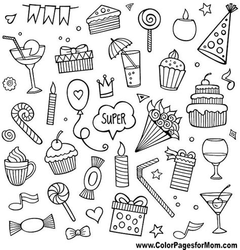 Gesgolden doodle mini coloring pages : Doodles Coloring Page 104 | Birthday doodle