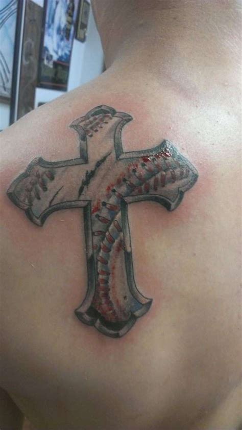 Cross tattoos are one of the most popular tattoo designs for guys. Baseball Cross tattoo
