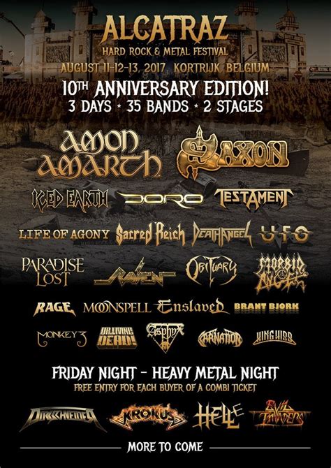 Alcatraz metal festival 2017, du 11 au 13 août 2017. Alcatraz Metal Festival 2017: Geruchten | Bevestigingen ...