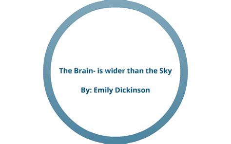 The book includes a glossary, a bibliographic note, and an index. The Brain- is wider than the Sky by Jasmine Price