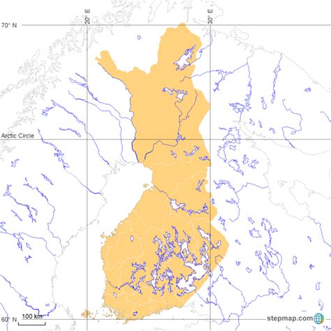 StepMap - Suomen pituus- ja leveyspiirit - Landkarte für Germany