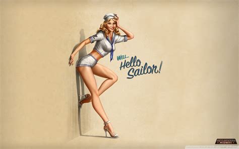 Any size hd (1080p) 4k (2160p). "Hello Sailor!" Pin-Up Style 4K HD Desktop Wallpaper for ...