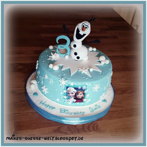 Foto delle 99 più belle torte di compleanno di frozen con decorazioni in pasta di zucchero (pdz) per creare la principessa elsa, anna, olaf. Maike´s süße Welt: Frozen Torte