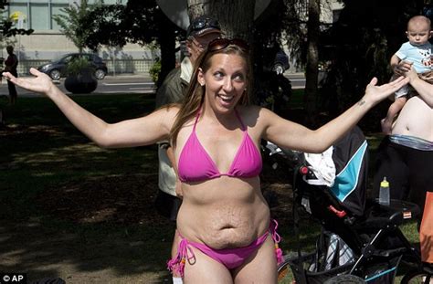 For those who do not speak czech. Bikini-clad women rally to support Tanis Jex-Blake who was ...