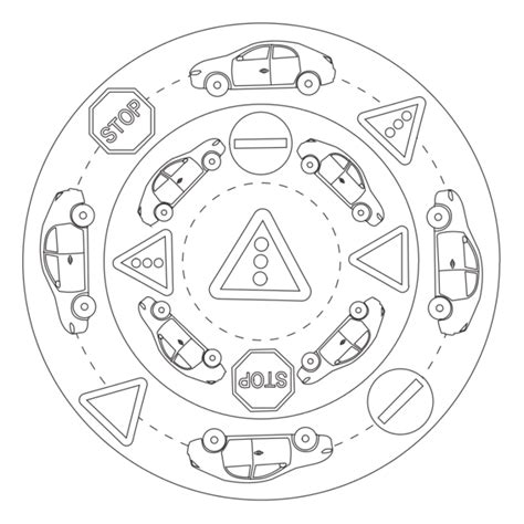 Die verkehrszeichen dienen der orientierung im straßenverkehr und sie sind auch absolut einzuhalten, wenn es gebotszeichen sind oder helfen bei der fahrt wie etwa die richtungsweiser auf. Verkehrszeichen-Mandala für Kindergarten, KiTa und Schule