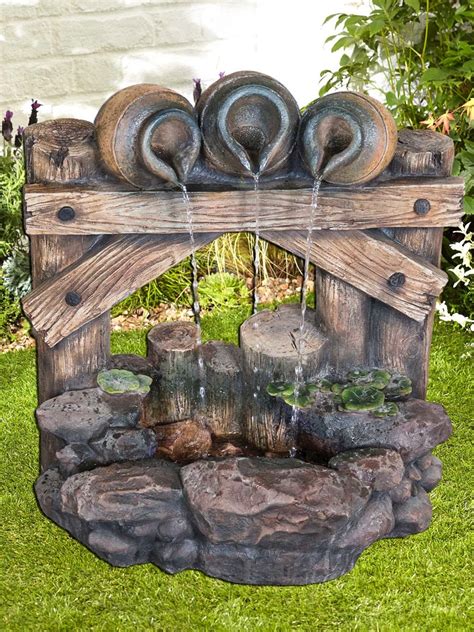 The problem of overall low water pressure is probably because of plumbing problems that are too complex for the average homeowner to fix. Trickling Trio Water Feature