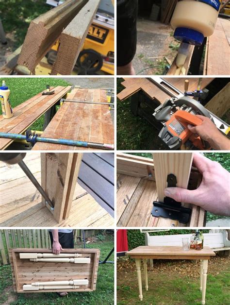 How to build a picnic table with attached benches this, if you wanted to set up a folding table and. How to Make a Folding Farmhouse Table from Reclaimed Wood ...