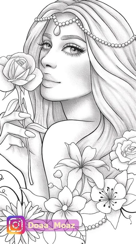 Fantasy coloring books for adults relaxation featuring beautiful women coloring b. Pin on Premium coloring pages