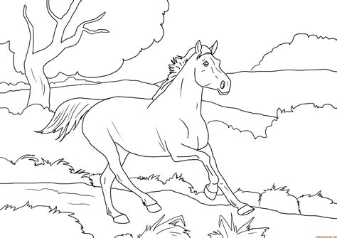 Dessin à imprimer pour enfants : Coloriage cheval au galop gratuit à imprimer