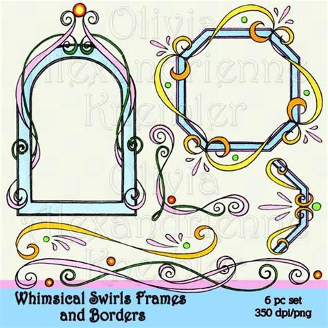 Bathroom design online planner downloadable fonts. Whimsical Swirls Frames and Borders Downloadable Clip Art ...