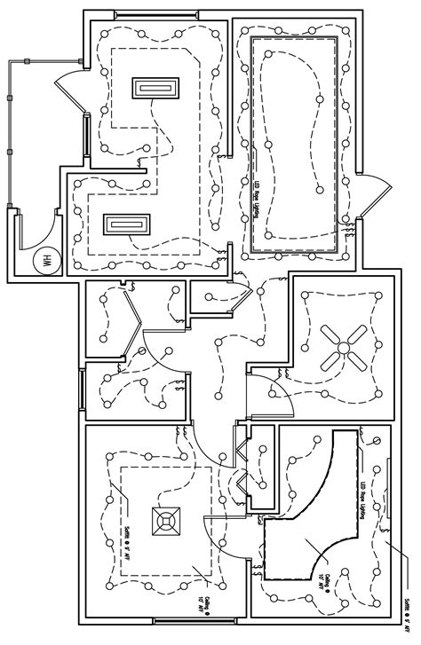 A free customizable home wiring plan template is provided to download and print. the reflected lighting/ceiling plan of the "zen" home | Home electrical wiring, Electrical plan ...