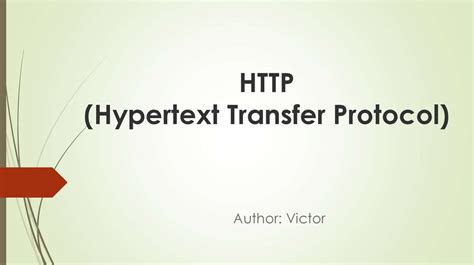 HTTP (Hypertext Transfer Protocol) - презентация онлайн