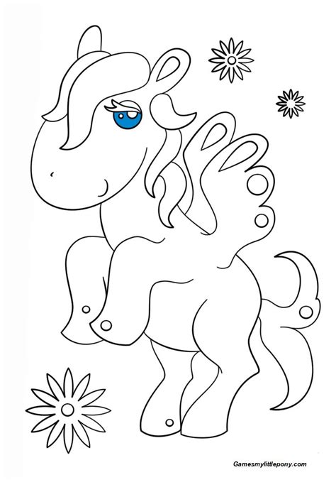 Children draw what they like, do what they like. Kawaii Pegasus Coloring Page - My Little Pony Coloring Pages