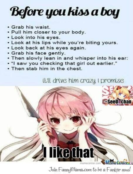 Dump that trope you're reading this instant. are you a yandere girlfriend please read this | Yandere ...