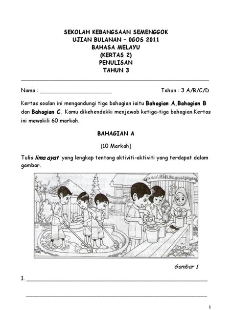 Bahasa melayu kertas 2 upsr. Soalan Penulisan - Kertas 2 Bahasa Melayu Tahun 3