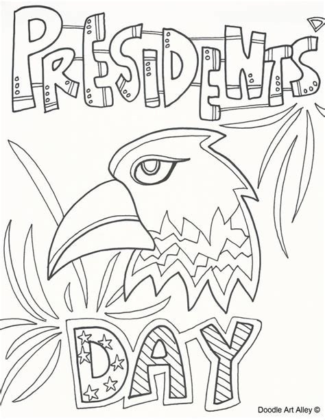 (12 months on one page). Presidents Day Coloring Pages - DOODLE ART ALLEY