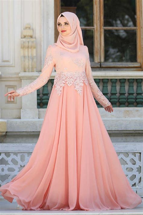 Baju ini khusus buat kalian yang pengen tampil keren harga : Evening Dress - Salmon Pink Hijab Dress 7601SMN | Gaun perempuan, Gaun wisuda, Pakaian wanita