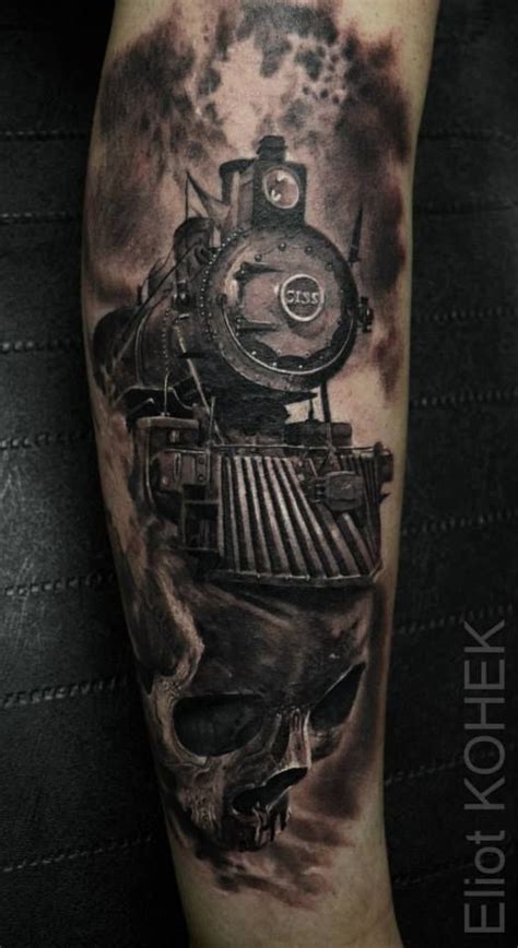 .traditional train tattoo design for stomach by facundo pereyra black and grey traditional train tattoo on hand black ink traditional train in rope frame tattoo design by evan read more… Tattoo done by Eliot Kohek Follow him on instagram ...