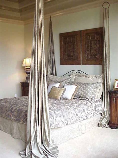 .a canopy bed is all you've ever wanted, it's not too expensive or complicated to make your own! bedroom. Bed draperies hung from large rings. | Home ...
