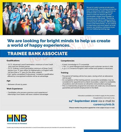 Bei uns gibt es kein standardisiertes programm. Trainee Bank Associate - Hatton National Bank - Colombo