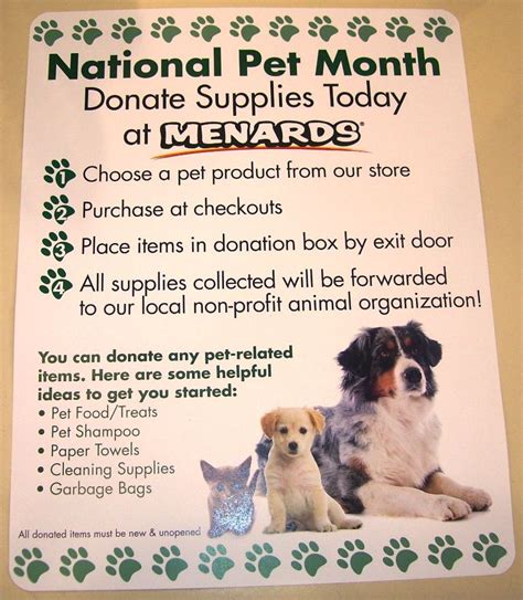 United states pet passport & regulations (excluding hawaii). May is National Pet Month at Menards! Donate supplies at ...