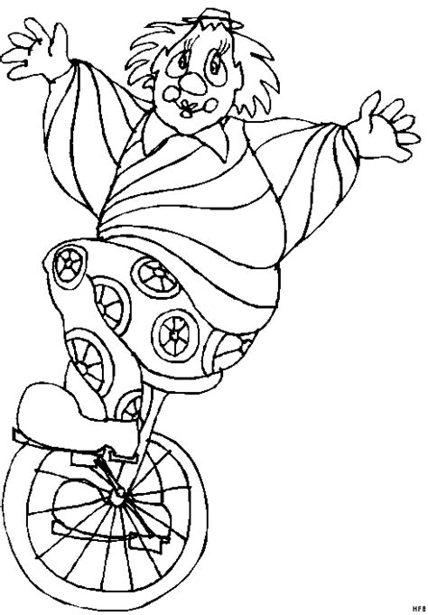Für halloween zum verschönern und ausmalen. Clown Auf Einrad Ausmalbild & Malvorlage (Comics)
