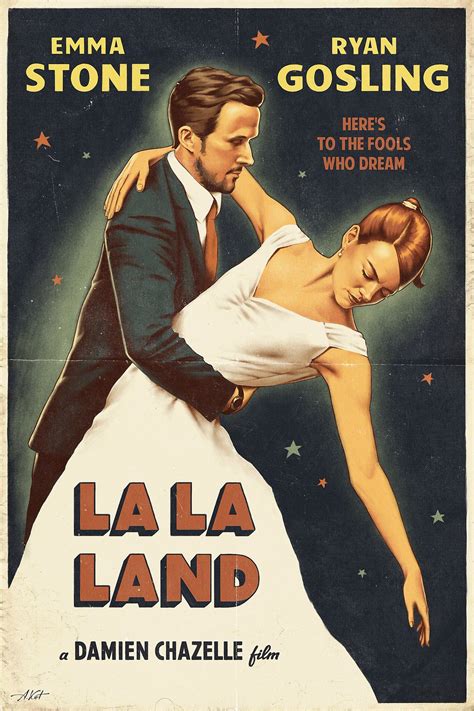 Some general storage wear, some tiny tears, tiny piece. La La Land vintage poster by Alexey Kot #lalaland ...