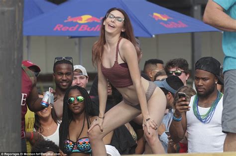 This first timer is fun as fuck! Spring Breakers defy drink ban to twerk, flash and fight ...