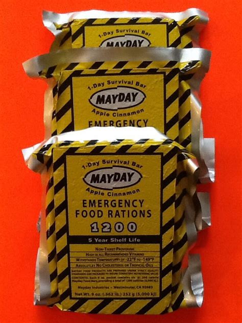 You'll need to store them in enough quantity. Lot of 3 Mayday 1200 Calorie Emergency Survival Food Bars ...