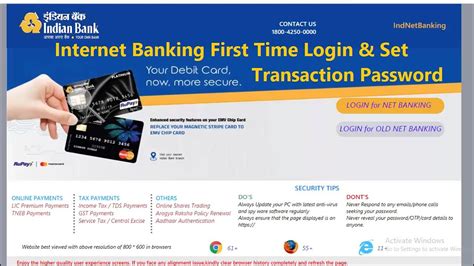 Internet banking facility is available free of cost. Indian Bank : Internet Banking First Time Login & Set ...