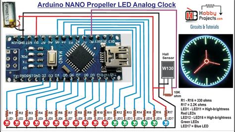 It offers the same connectivity and specs of the arduino uno board in a smaller form factor. Arduino NANO Propeller LED Reloj analógico - 4youmaker